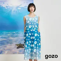 在飛比找momo購物網優惠-【gozo】漸層花背心洋裝(兩色)