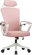 Ergonomic Office Chair Ergonomic Chair Lumbar Protection Home Office Chair Comfortable High Back Bedroom Gaming Chair Scrolling Swivel Office Chair Desk Chair(Pink)