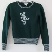 NWT Bonpoint Chameleon Wool Angora Long Sleeve Green Pullover Sweater 12 Girls