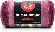 RED Heart E305.3965 Super Saver Ombre Yarn, 10 oz, Anemone