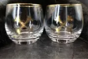 NEW Bumbu Rum Cocktail Glasses Silver Crossbones Lowball Rocks Set of 2 glasses