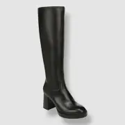 Naturalizer Women's Black Ona Wide Calf High Shaft Platform Boots Shoe Size 8.5M