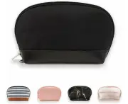 Large Makeup Pouch, Large Capacity Makeup Bag for Purse, Travel Zipper Pouch, Makeup Accessories Organizer, Black