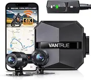 Vantrue F1 Motorcycle Dash Cam Front and Rear, 4K+1080P Dual GPS Wi-Fi Motorbike Camera, Full Body Waterproof, STARVIS, Night Vision, G-Sensor, Parking Mode, Support 512GB Max