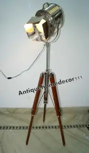NAUTICAL ROYAL DESIGNER SPOT LIGHT FLOOR LAMP WITH TRIPOD STAND HOME DECOR