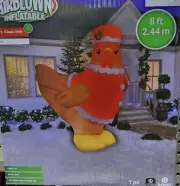 New 8 FT Tall Hen Chicken Mrs Clause Airblown Inflatable Christmas