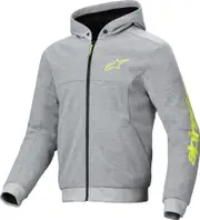 Alpinestars Chrome V2, zip hoodie , color: Grey/Neon-Yellow , size: XXL