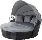 Gardeon Sun Lounge Camping Chair Wicker Folding Day Bed Rattan Lounger, Beach...