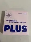 PLUS Zero Waste Body Wash Sheets Coconut + Jasmine 10 Count Squares Eco Travel