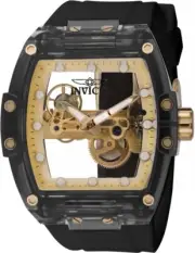 Invicta S1 Rally Diablo 43mm Skeleton Mechanical Polyurethane Men's Watch 44362