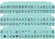 Contact USA Small 108 Piece American Typewriter PEGZ® Bundle Planner Stamps Rectangular Rubber Pool Blue 3/16" 10.16 x 13.97 x 0.48 cm
