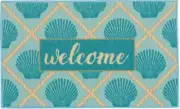 KITCHEN ACCENT RUG (nonskid)(17"x28") SEALIFE, SEASHELLS DIAMONDS, WELCOME, EE