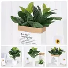Ornament Artificial Ficus Branch Lifelike Greenery Faux Leaves Fake Plants