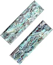 AOHOCA 2pcs Nature Bobbe Abalone Shell Pattern with Acrylic Scale Slabs Handles,DIY Knife Sword Making Supplies Material