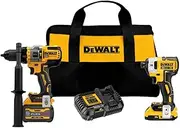 [DEWALT] FLEXVOLT ADVANTAGE 20V MAX* Combo Kit with Hammer Drill & Impact Driver, 6.0-Ah, 2-Tool (DCK2100D1T1)