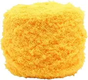[Frediuo] Coral Velvet Yarn for Knitting and Croche,Thick,Comfortable Warm Yarn Chunky Yard for Doll Bags Hats Sweater DIY Craft, Yellow