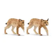 2x Schleich Kids/Childrens Toy Play Replica Figurine Lynx Pretend Animal 3y+