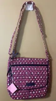 New With Tag Rare Vera Bradley KATALINA PINK DIAMONDS DOUBLE ZIP MAILBAG