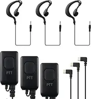 VOICEPING Pack of 3X G Hook & 3X PTT - Flex USB C Earpiece with PTT Button and Mic for MS Teams, Zello, and Other Walkie Talkie Apps on Android/iOS Smartphone.