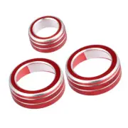 Red Air Conditioner Knob Volume Knob Control Button Cover For 17-22 Honda CRV