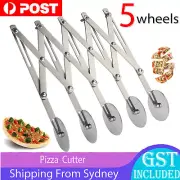 5 Wheel Pizza Cutter Dough Adjustable Baking Cutter Roller Dough Cutter Divider