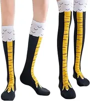 [Kotkiddy] 2 Pairs of Funny Chicken Leg Socks: 24 Inch Knee Socks, 12 Inch Calf Socks, Novelty Party Gifts for Women, Men and Children, multicoloured, X-Large