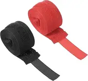 uxcell Boxing Hand Wraps, 1 Set 197 Inch Length Elastic Boxing Wraps Cotton Fist Mitts Wrist Straps Protection for Muay Thai Martial Arts Kickboxing Bandages, Red Black