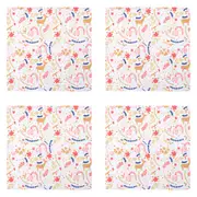 4x 2pc Splosh Christmas 45cm Polyester Napkin Set Reusable Tableware Square