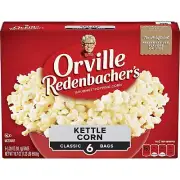 Orville Redenbacher’s Kettle Corn Microwave Popcorn, Gluten Free, 6 Boxes of 6