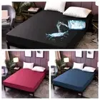 Waterproof Solid Color Fitted Sheet Set Single Double Queen King Bed Protector