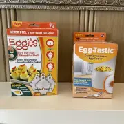 NEW Egg-Tastic Ceramic Microwave Egg Cooker And Eggies Microwave Cookers