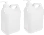 Gallon Shampoo Jugs 2 Pack Plastic Bottles Pump Leakproof Lids for Travel Home Use Small Liquid Containers