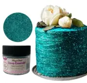 Edible Glitter dust DEEP EMERALD ( 6 grams ) Magic dust , Kosher, Gluten FDA