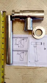DAX Sink P Trap, Waste Drain Pipe, Wall Mount, Stainless Steel, Brushed...
