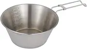 VICASKY 304 Stainless Steel Camping Bowl Portable Folding Handle Picnic Food Bowl Outdoor Accessory for Camping BBQ