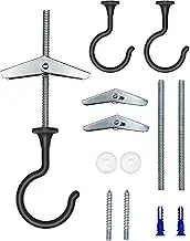 Large Swag Hooks Plant Hooks for Ceiling Hooks for Hanging Plants - Ceiling Hangers Heavy Duty for Hanging Light - Chandelier Hook Ceiling Installation for Cavity Wall Fixing (Black 2 Pack)
