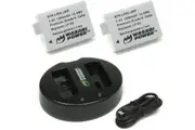 Wasabi Power Battery (2-Pack) and Dual USB Charger for Canon LP-E5 and Canon EOS 450D, 500D, 1000D, Kiss F, Kiss X2, Kiss X3, Rebel XS, Rebel XSi, Rebel T1i
