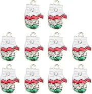 Happyyami 10 Pack Christmas DIY Jewelry Charms Enamel Pendants for Necklace Bracelet Making