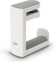 Under Desk Headphone Stand Holder 360° Rotating Arm Clamp with Cable Clip White