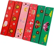 ORFOFE 6pcs Wooden Harmonica Musical Instrument 16 Hole Harmonica Mouth for Beginner Harmonica Musical Instruments Music Random Color