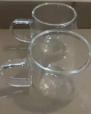 NEW Double Walled Espresso Shot Glass with Handle Set of 2 Espresso Cups