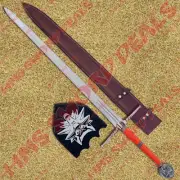 Carbon Steel Witcher Sword of Geralt w/ Plaque & Sheath | Geralt Sword | WO |