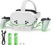 Charging Dock for Meta Quest 3S/3/2, Magnetic VR Charging Stand with Controller
