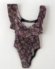 Abercrombie One- Piece Swimsuit Extreme Cheeky 34C/36B M Ruffled Bustline NWT
