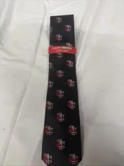 Hallmark Holiday Traditions Neck Tie Santa Clause Black Red