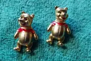 Disney Poo Bear Pierced Earrings Goldtone
