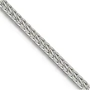 [JewelryWeb] 925 Sterling Silver Solid Polished 1.45mm D Cut Franco Chain Necklace Lobster Claw Jewelry Gifts for Women - Length Options: 41 46 51 61