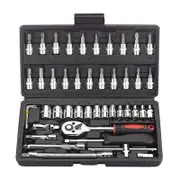 Catzons 46 Pcs Ratchet Set Mechanic Tools for Auto Repair and Household-Black