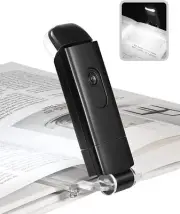 LED Rechargeable USB Book Light Clip On for Reading in Bed Eye Care 2 Brightness