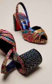 [Christian Louboutin] Cordelia 70 Jacquard Florea Slingback Sandals